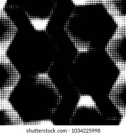 Spotted black and white grunge vector line background. Abstract halftone illustration background. Grunge grid polka dot background pattern

