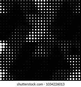 Spotted black and white grunge vector line background. Abstract halftone illustration background. Grunge grid polka dot background pattern
