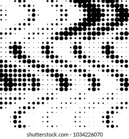 Spotted black and white grunge vector line background. Abstract halftone illustration background. Grunge grid polka dot background pattern

