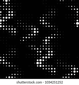 Spotted black and white grunge vector line background. Abstract halftone illustration background. Grunge grid polka dot background pattern
