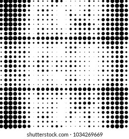Spotted black and white grunge vector line background. Abstract halftone illustration background. Grunge grid polka dot background pattern
