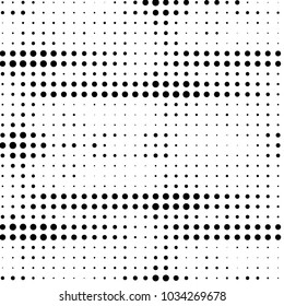 Spotted black and white grunge vector line background. Abstract halftone illustration background. Grunge grid polka dot background pattern
