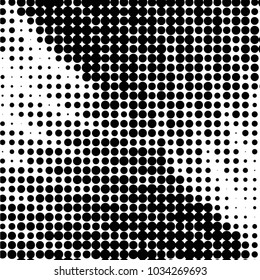 Spotted black and white grunge vector line background. Abstract halftone illustration background. Grunge grid polka dot background pattern
