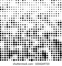 Spotted black and white grunge vector line background. Abstract halftone illustration background. Grunge grid polka dot background pattern
