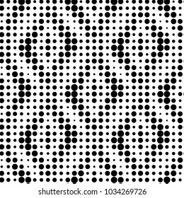 Spotted black and white grunge vector line background. Abstract halftone illustration background. Grunge grid polka dot background pattern

