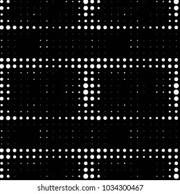 Spotted black and white grunge vector line background. Abstract halftone illustration background. Grunge grid polka dot background pattern
