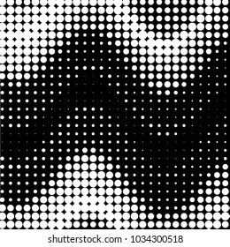 Spotted black and white grunge vector line background. Abstract halftone illustration background. Grunge grid polka dot background pattern
