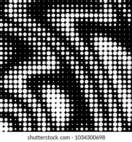 Spotted black and white grunge vector line background. Abstract halftone illustration background. Grunge grid polka dot background pattern
