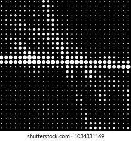 Spotted black and white grunge vector line background. Abstract halftone illustration background. Grunge grid polka dot background pattern
