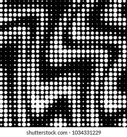 Spotted black and white grunge vector line background. Abstract halftone illustration background. Grunge grid polka dot background pattern
