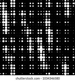 Spotted black and white grunge vector line background. Abstract halftone illustration background. Grunge grid polka dot background pattern
