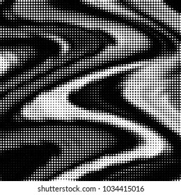 Spotted black and white grunge vector line background. Abstract halftone illustration background. Grunge grid polka dot background pattern
