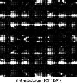 Spotted black and white grunge vector line background. Abstract halftone illustration background. Grunge grid polka dot background pattern
