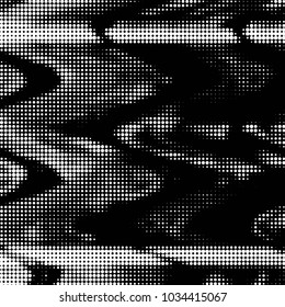 Spotted black and white grunge vector line background. Abstract halftone illustration background. Grunge grid polka dot background pattern
