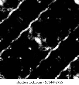 Spotted black and white grunge vector line background. Abstract halftone illustration background. Grunge grid polka dot background pattern
