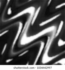 Spotted black and white grunge vector line background. Abstract halftone illustration background. Grunge grid polka dot background pattern
