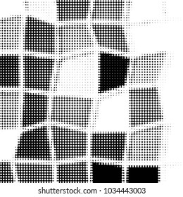 Spotted black and white grunge vector line background. Abstract halftone illustration background. Grunge grid polka dot background pattern
