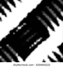 Spotted black and white grunge vector line background. Abstract halftone illustration background. Grunge grid polka dot background pattern
