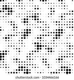 Spotted black and white grunge vector line background. Abstract halftone illustration background. Grunge grid polka dot background pattern
