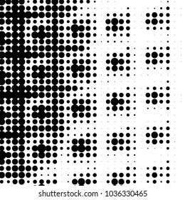 Spotted black and white grunge vector line background. Abstract halftone illustration background. Grunge grid polka dot background pattern
