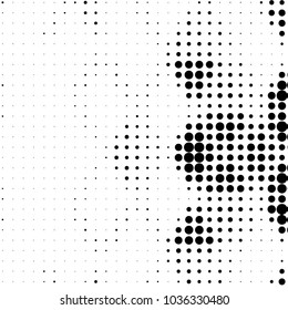 Spotted black and white grunge vector line background. Abstract halftone illustration background. Grunge grid polka dot background pattern
