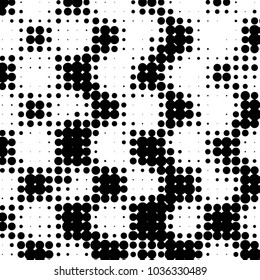 Spotted black and white grunge vector line background. Abstract halftone illustration background. Grunge grid polka dot background pattern
