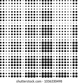 Spotted black and white grunge vector line background. Abstract halftone illustration background. Grunge grid polka dot background pattern
