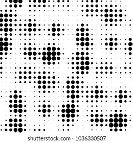 Spotted black and white grunge vector line background. Abstract halftone illustration background. Grunge grid polka dot background pattern
