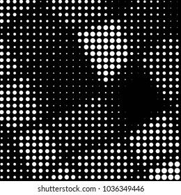 Spotted black and white grunge vector line background. Abstract halftone illustration background. Grunge grid polka dot background pattern
