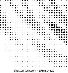 Spotted black and white grunge vector line background. Abstract halftone illustration background. Grunge grid polka dot background pattern