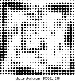 Spotted black and white grunge vector line background. Abstract halftone illustration background. Grunge grid polka dot background pattern