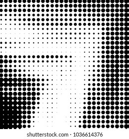 Spotted black and white grunge vector line background. Abstract halftone illustration background. Grunge grid polka dot background pattern