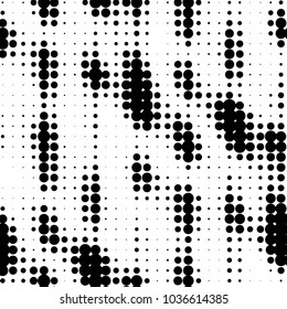 Spotted black and white grunge vector line background. Abstract halftone illustration background. Grunge grid polka dot background pattern