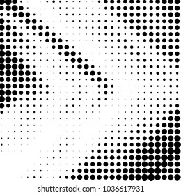 Spotted black and white grunge vector line background. Abstract halftone illustration background. Grunge grid polka dot background pattern
