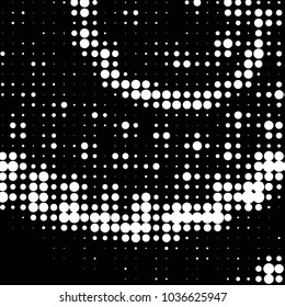 Spotted black and white grunge vector line background. Abstract halftone illustration background. Grunge grid polka dot background pattern
