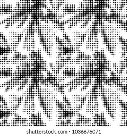 Spotted black and white grunge vector line background. Abstract halftone illustration background. Grunge grid polka dot background pattern
