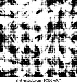 Spotted black and white grunge vector line background. Abstract halftone illustration background. Grunge grid polka dot background pattern
