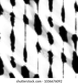 Spotted black and white grunge vector line background. Abstract halftone illustration background. Grunge grid polka dot background pattern
