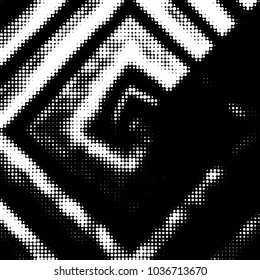 Spotted black and white grunge vector line background. Abstract halftone illustration background. Grunge grid polka dot background pattern
