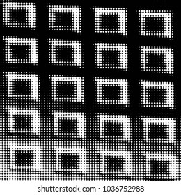 Spotted black and white grunge vector line background. Abstract halftone illustration background. Grunge grid polka dot background pattern