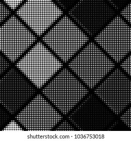 Spotted black and white grunge vector line background. Abstract halftone illustration background. Grunge grid polka dot background pattern