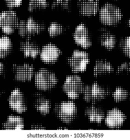 Spotted black and white grunge vector line background. Abstract halftone illustration background. Grunge grid polka dot background pattern
