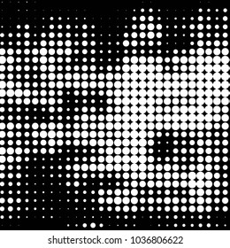 Spotted black and white grunge vector line background. Abstract halftone illustration background. Grunge grid polka dot background pattern
