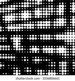 Spotted black and white grunge vector line background. Abstract halftone illustration background. Grunge grid polka dot background pattern