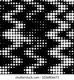 Spotted black and white grunge vector line background. Abstract halftone illustration background. Grunge grid polka dot background pattern