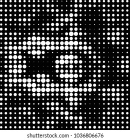 Spotted black and white grunge vector line background. Abstract halftone illustration background. Grunge grid polka dot background pattern