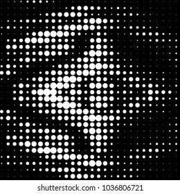 Spotted black and white grunge vector line background. Abstract halftone illustration background. Grunge grid polka dot background pattern