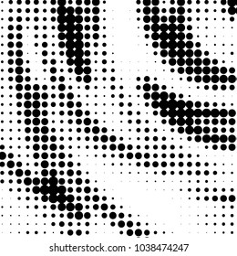 Spotted black and white grunge vector line background. Abstract halftone illustration background. Grunge grid polka dot background pattern
