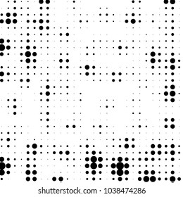 Spotted black and white grunge vector line background. Abstract halftone illustration background. Grunge grid polka dot background pattern
