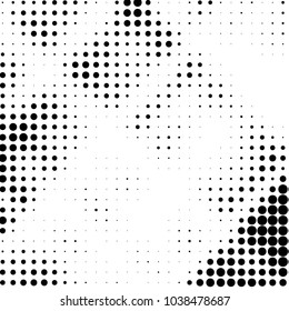 Spotted black and white grunge vector line background. Abstract halftone illustration background. Grunge grid polka dot background pattern
